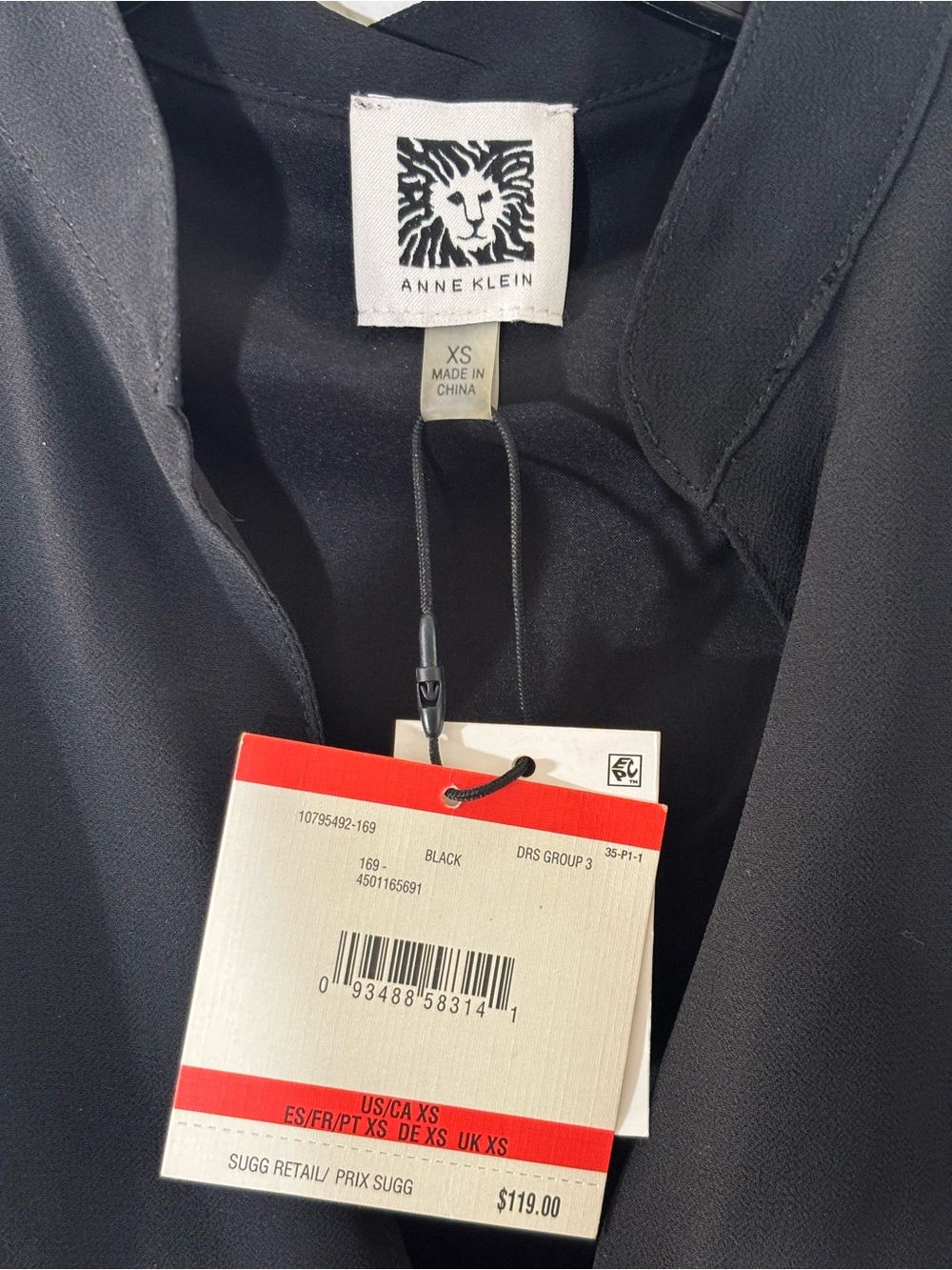 NWT Anne Klein Black Sleeveless Midi Dress with V-Neck Size XS Extra Small - Picture 10 of 11